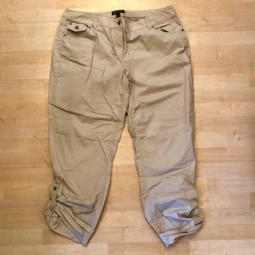 Lt Tan INC Adjustable 3/4 or Full Length Pants - Picture 2 of 6